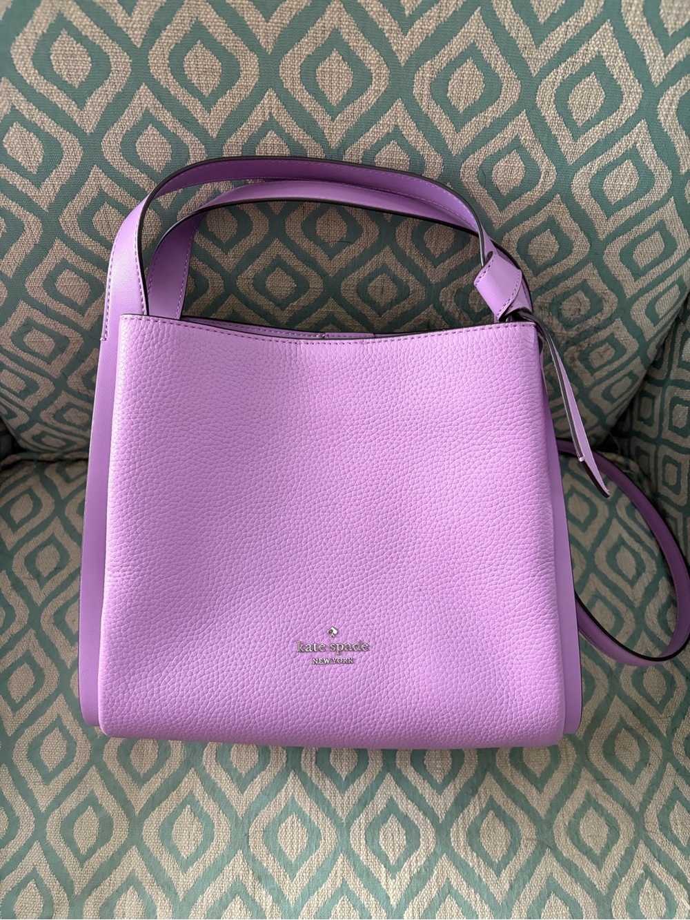 Kate Spade Lavender Leather Knott Carryall Shoulder Bag